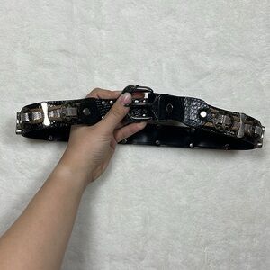 Sand Castle Womens Bronze Gold Silver Belt Brass Metal Mesh Belt 32 Inch Vintage